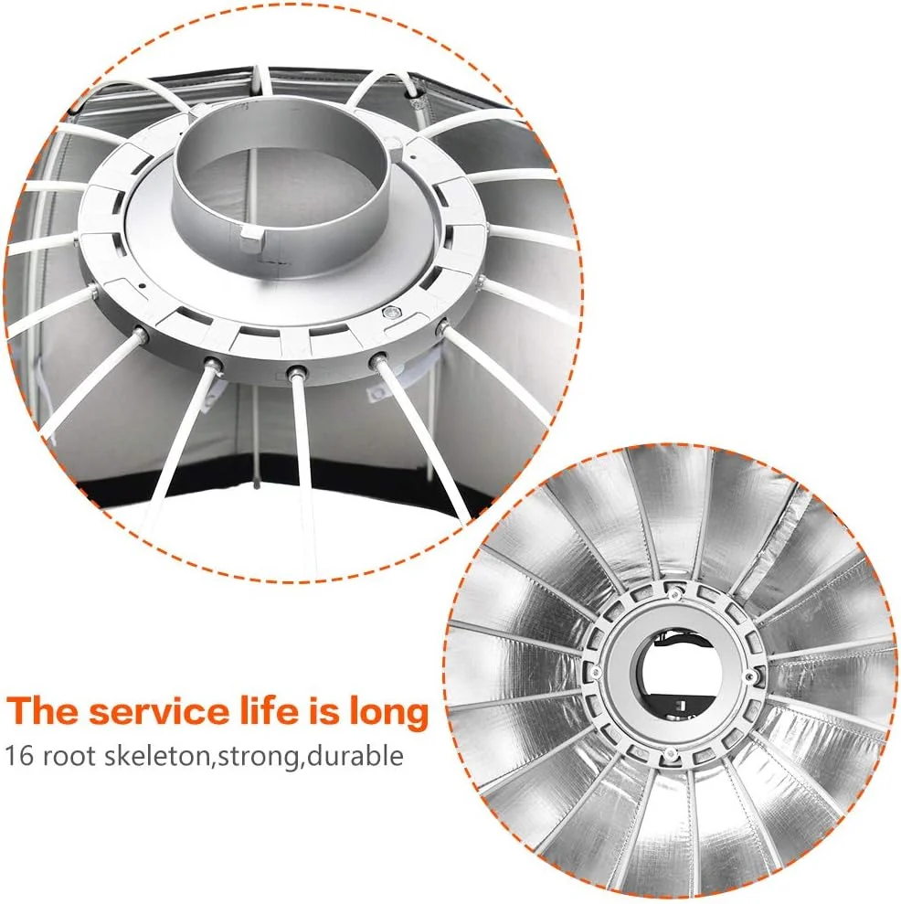 سافت باکس پارابولیک GODOX مدل P120H با مقاومت بالا در برابر حرارت، 120 سانتی متر / 48 اینچ، مانت بوئنز، رفلکتور برای فلاش استودیویی (سافت باکس P120H) سافت باکس پارابولیک GODOX مدل P120H با مقاومت بالا در برابر حرارت، 120 سانتی متر / 48 اینچ، مانت بوئنز، رفلکتور برای فلاش استودیویی (سافت باکس P120H)