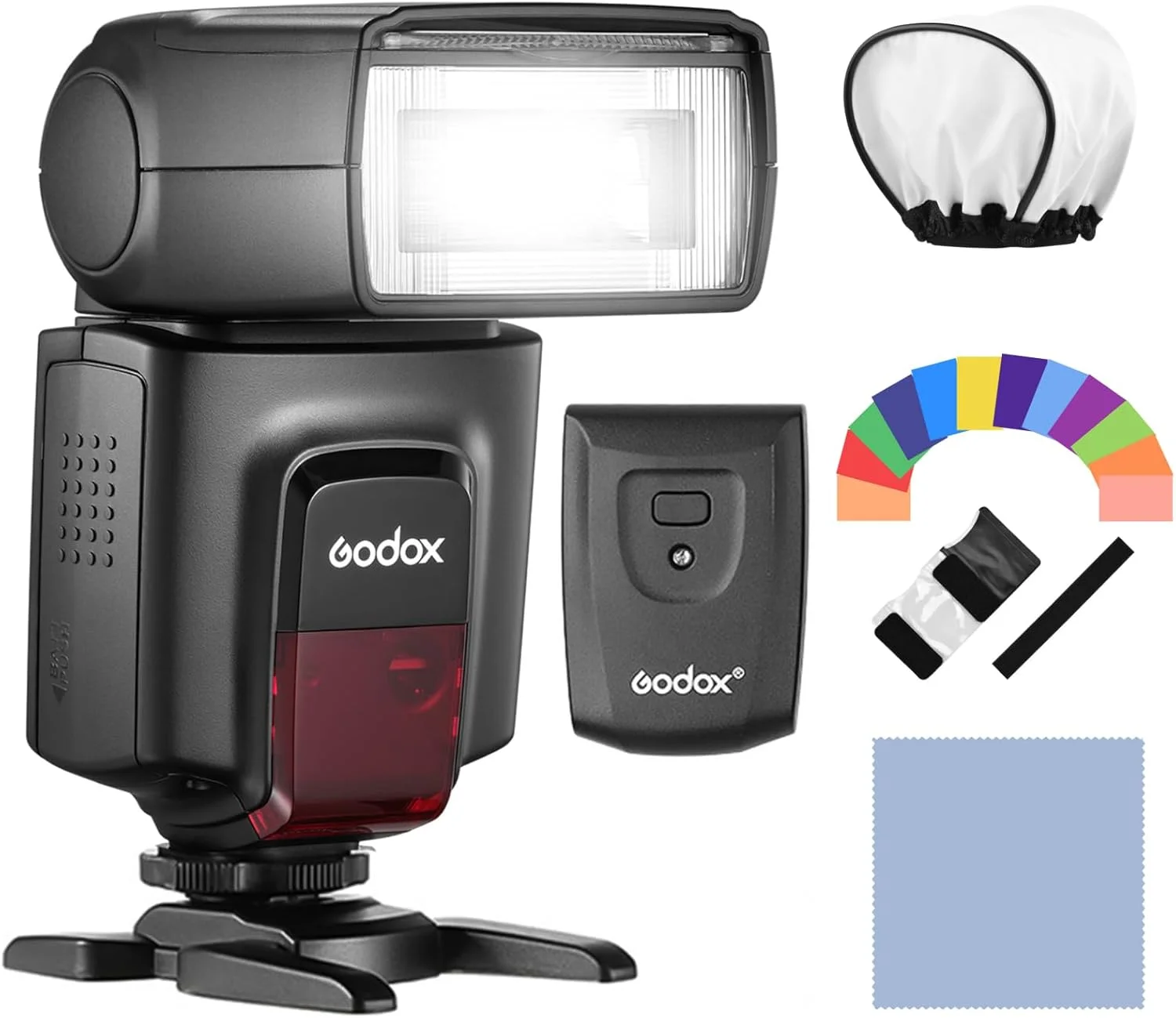 فلاش دوربین اسپیدلایت یونیورسال گودوکس TT560II، GN38 با کفشک استاندارد و فرستنده تریگر جایگزین برای کانن، سونی، نیکون، پاناسونیک، المپوس و پنتاکس