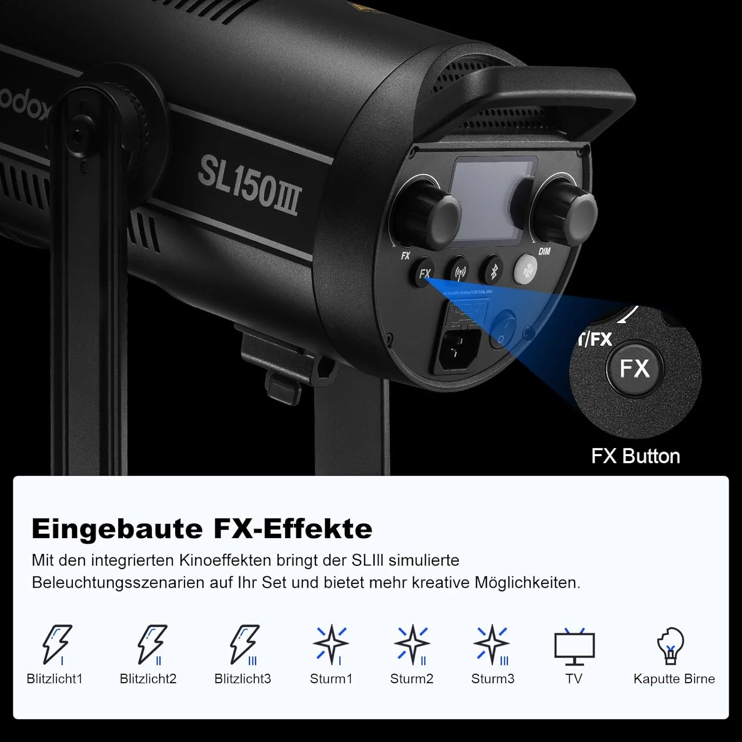 نور ویدئویی ال ای دی Godox SL150III، نورپردازی مداوم متعادل با نور روز با مانت Bowens و 8 جلوه FX، برای عکاسی استودیویی (SL150III) نور ویدئویی ال ای دی Godox SL150III، نورپردازی مداوم متعادل با نور روز با مانت Bowens و 8 جلوه FX، برای عکاسی استودیویی (SL150III)