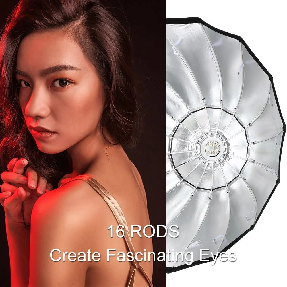 سافت باکس پارابولیک گودکس P120L با مانت بوئنز، عمق 120 سانتی متر، مناسب فلاش استودیویی، اسپیدلایت و رفلکتور سافت باکس پارابولیک گودکس P120L با مانت بوئنز، عمق 120 سانتی متر، مناسب فلاش استودیویی، اسپیدلایت و رفلکتور