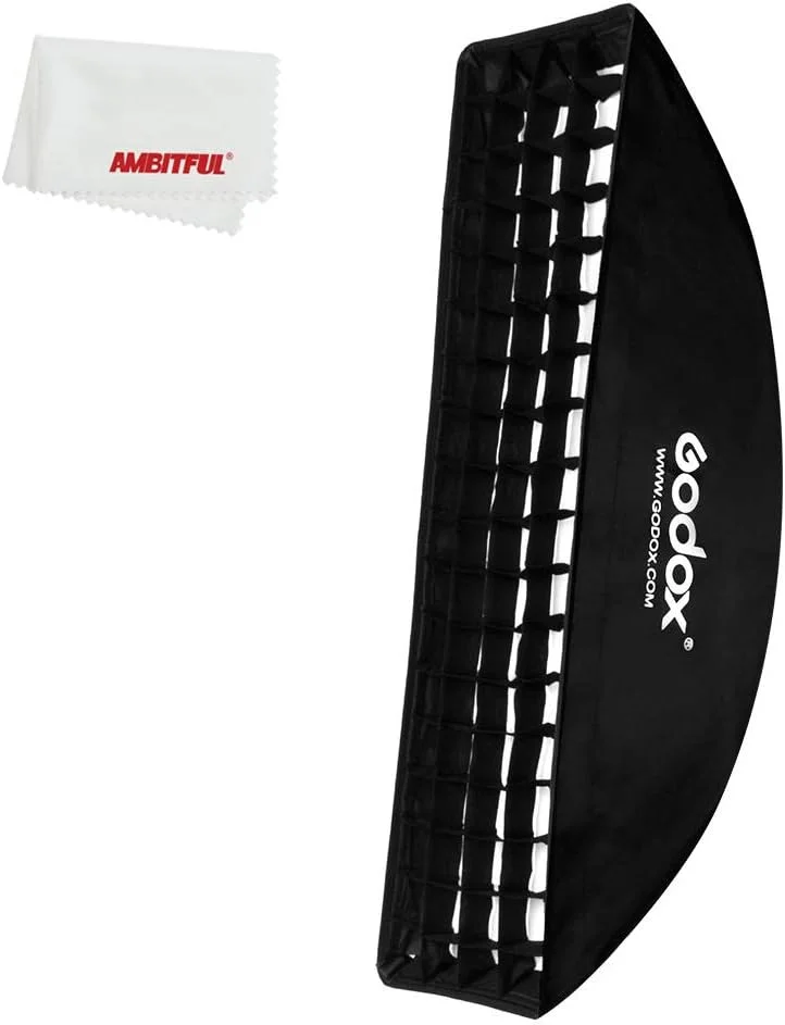 گودکس سافت باکس نواری لانه زنبوری 22x90 سانتی متری 9x35 اینچ برای نورپردازی فلاش مانت بوئنز استودیوی عکس و براکت نوع S نگهدارنده مانت بوئنز برای اسپیدلایت