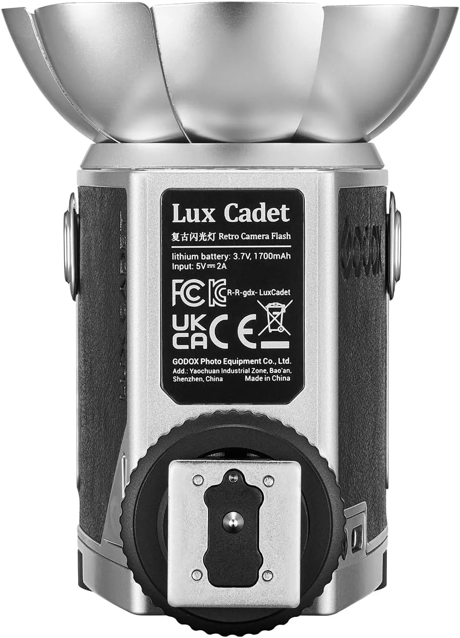 فلاش دوربین رترو گودکس Lux Cadet GN10 با دمای رنگ 6200K±300K، حالتهای فلاش خودکار و دستی، قدرت فلاش معادل فاصله کانونی 28 میلیمتر، سازگار با دوربینهای Canon Nikon Sony Fujifilm Olympus دارای Hot-Shoe فلاش دوربین رترو گودکس Lux Cadet GN10 با دمای رنگ 6200K±300K، حالتهای فلاش خودکار و دستی، قدرت فلاش معادل فاصله کانونی 28 میلیمتر، سازگار با دوربینهای Canon Nikon Sony Fujifilm Olympus دارای Hot-Shoe