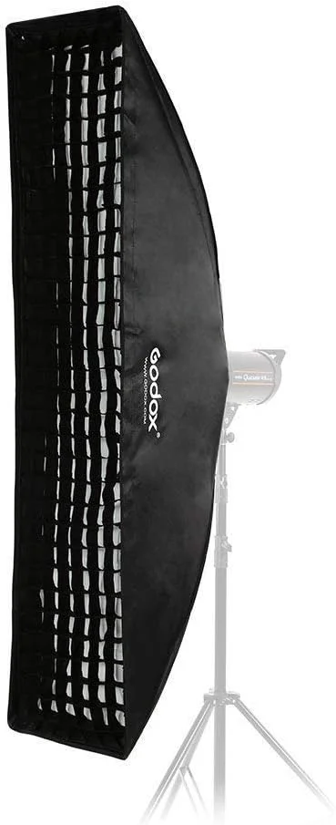 سافت باکس نواری لانه زنبوری 30x120 سانتی متری گودکس با مانت بوئنز برای نورپردازی استودیویی فلاش استروب [بسته 2 عددی]