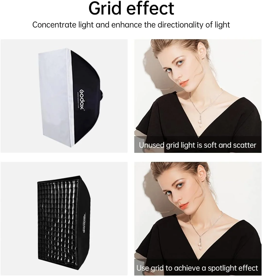 گودکس سافت باکس نواری FW60x90CM / 24"x36" با گرید لانه زنبوری، مانت بوئنز و پارچه لنز، مناسب نور فلاش استودیویی، استودیو عکس گودکس سافت باکس نواری FW60x90CM / 24"x36" با گرید لانه زنبوری، مانت بوئنز و پارچه لنز، مناسب نور فلاش استودیویی، استودیو عکس