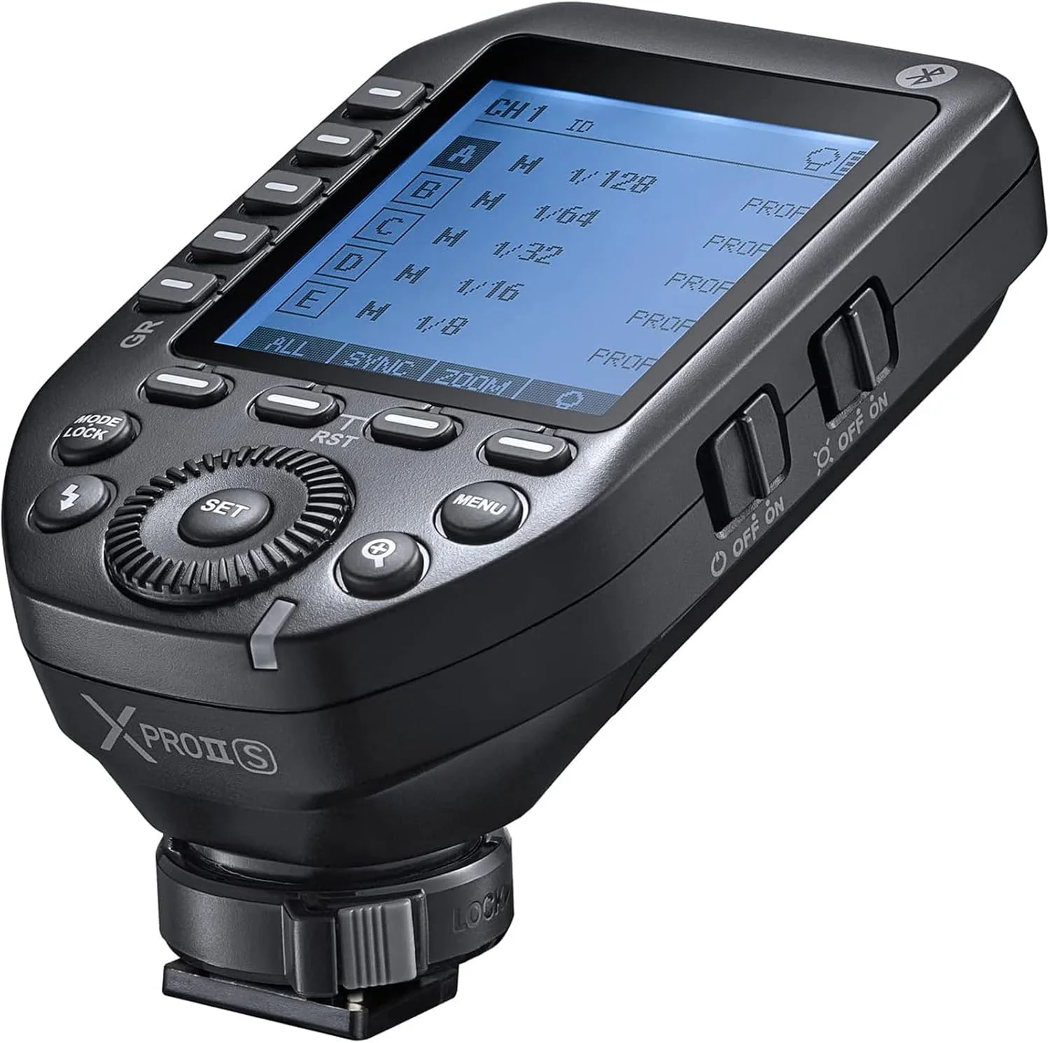 فلاش تریگر وایرلس TTL گودکس XProII-S برای سونی، پشتیبانی از HSS 1/8000s، فلاش خودکار TTL، فلاش دستی، عملکرد تبدیل TCM، 5 دکمه گروه اختصاصی، صفحه نمایش LCD بزرگ، کنترل هوشمند APP