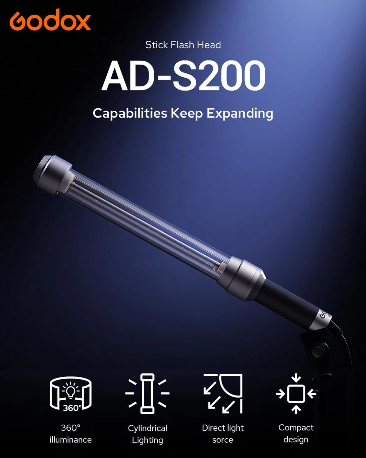 هد فلاش میله ای گودکس AD-S200، 200 وات 5800 کلوین، مناسب برای فلاش های جیبی AD200، AD200Pro و AD200Pro II به همراه بارن دور و کیف حمل هد فلاش میله ای گودکس AD-S200، 200 وات 5800 کلوین، مناسب برای فلاش های جیبی AD200، AD200Pro و AD200Pro II به همراه بارن دور و کیف حمل