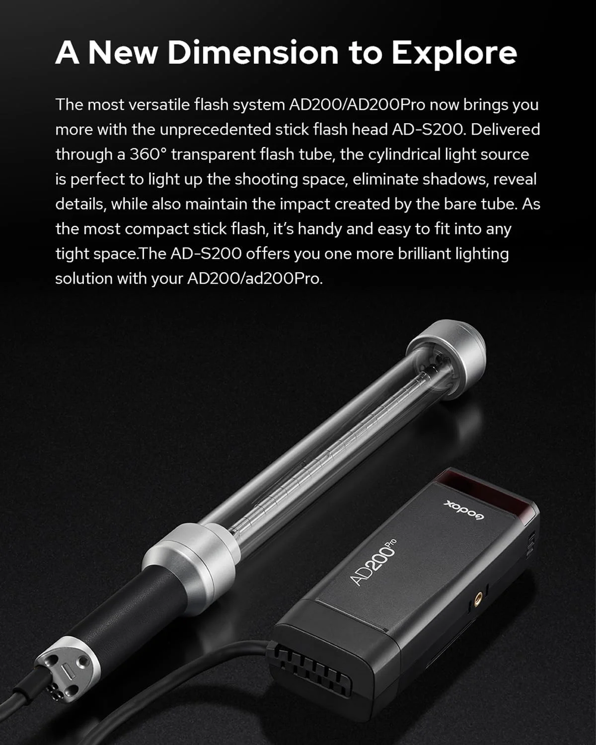 هد فلاش میله ای گودکس AD-S200، 200 وات 5800 کلوین، مناسب برای فلاش های جیبی AD200، AD200Pro و AD200Pro II به همراه بارن دور و کیف حمل هد فلاش میله ای گودکس AD-S200، 200 وات 5800 کلوین، مناسب برای فلاش های جیبی AD200، AD200Pro و AD200Pro II به همراه بارن دور و کیف حمل