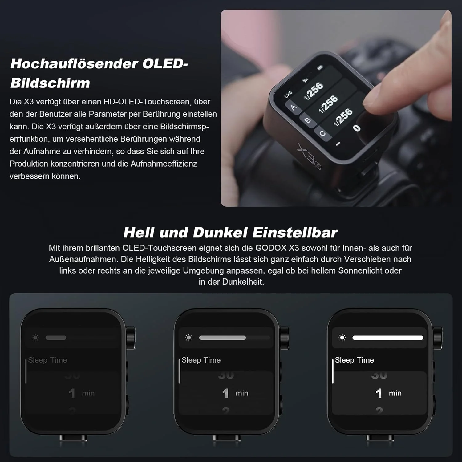 فلاش تریگر بی سیم Godox X3-F با صفحه لمسی OLED برای دوربین فوجی فیلم، 2.4 گیگاهرتز بی سیم، 1/8000 ثانیه HSS، عملکرد Ttl Tcm، باتری داخلی قابل شارژ Type-C، فلاش تریگر دوربین از راه دور فلاش تریگر بی سیم Godox X3-F با صفحه لمسی OLED برای دوربین فوجی فیلم، 2.4 گیگاهرتز بی سیم، 1/8000 ثانیه HSS، عملکرد Ttl Tcm، باتری داخلی قابل شارژ Type-C، فلاش تریگر دوربین از راه دور
