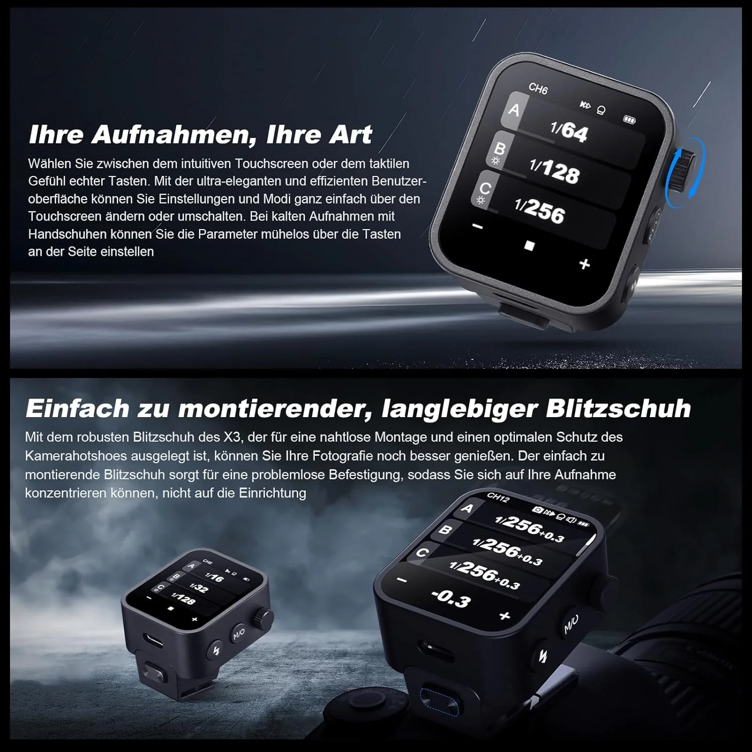 فلاش تریگر بی سیم Godox X3-F با صفحه لمسی OLED برای دوربین فوجی فیلم، 2.4 گیگاهرتز بی سیم، 1/8000 ثانیه HSS، عملکرد Ttl Tcm، باتری داخلی قابل شارژ Type-C، فلاش تریگر دوربین از راه دور فلاش تریگر بی سیم Godox X3-F با صفحه لمسی OLED برای دوربین فوجی فیلم، 2.4 گیگاهرتز بی سیم، 1/8000 ثانیه HSS، عملکرد Ttl Tcm، باتری داخلی قابل شارژ Type-C، فلاش تریگر دوربین از راه دور