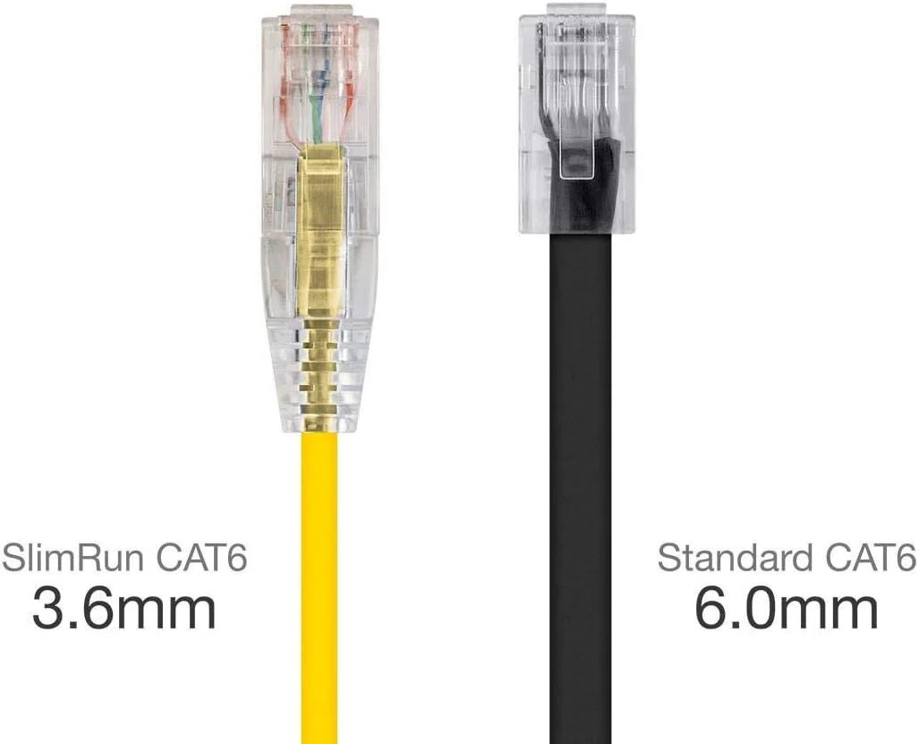 کابل شبکه اترنت Cat6 اسلیم ران Monoprice - سیم اینترنت شبکه - RJ45، رشته ای، 550 مگاهرتز، UTP، CMR، دارای رتبه Riser، سیم مسی خالص، 28AWG، 0.6 متر، زرد کابل شبکه اترنت Cat6 اسلیم ران Monoprice - سیم اینترنت شبکه - RJ45، رشته ای، 550 مگاهرتز، UTP، CMR، دارای رتبه Riser، سیم مسی خالص، 28AWG، 0.6 متر، زرد