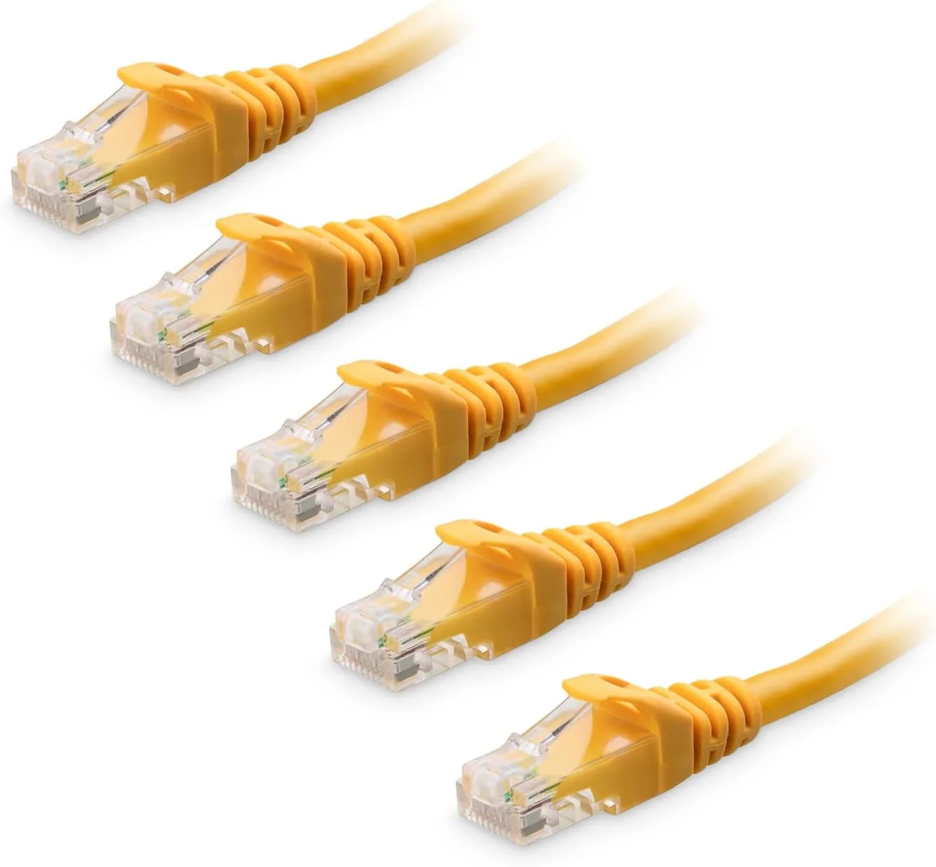 کابل شبکه Cat6 بدون گیر 5 عددی Cable Matters (کابل Cat6) زرد 1.5 متری