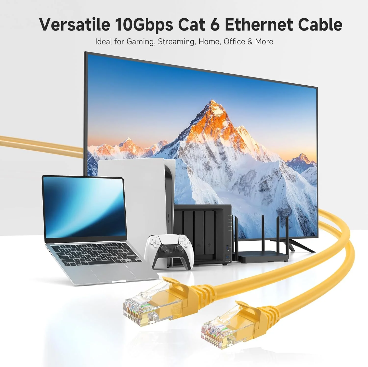 کابل شبکه Cat6 بدون گیر 5 عددی Cable Matters (کابل Cat6) زرد 1.5 متری کابل شبکه Cat6 بدون گیر 5 عددی Cable Matters (کابل Cat6) زرد 1.5 متری