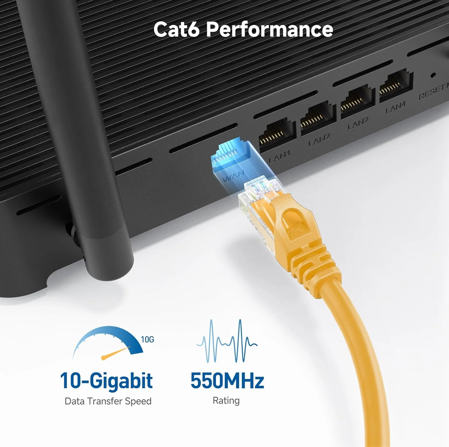 کابل شبکه Cat6 بدون گیر 5 عددی Cable Matters (کابل Cat6) زرد 1.5 متری کابل شبکه Cat6 بدون گیر 5 عددی Cable Matters (کابل Cat6) زرد 1.5 متری