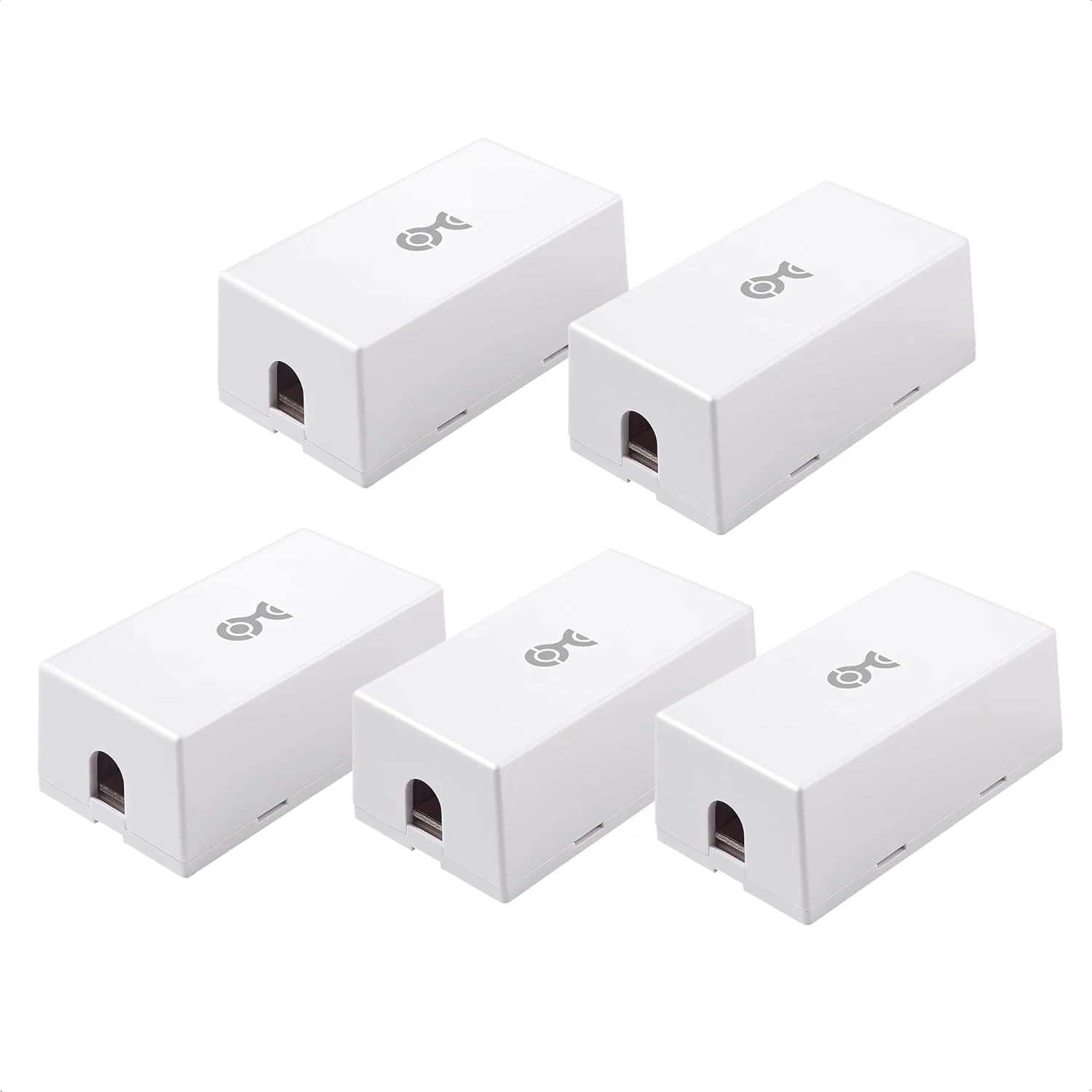 جعبه اتصال کابل شبکه Cat 6 RJ45 - پلاستیک سفید، مقاوم در برابر آب - بسته 5 عددی