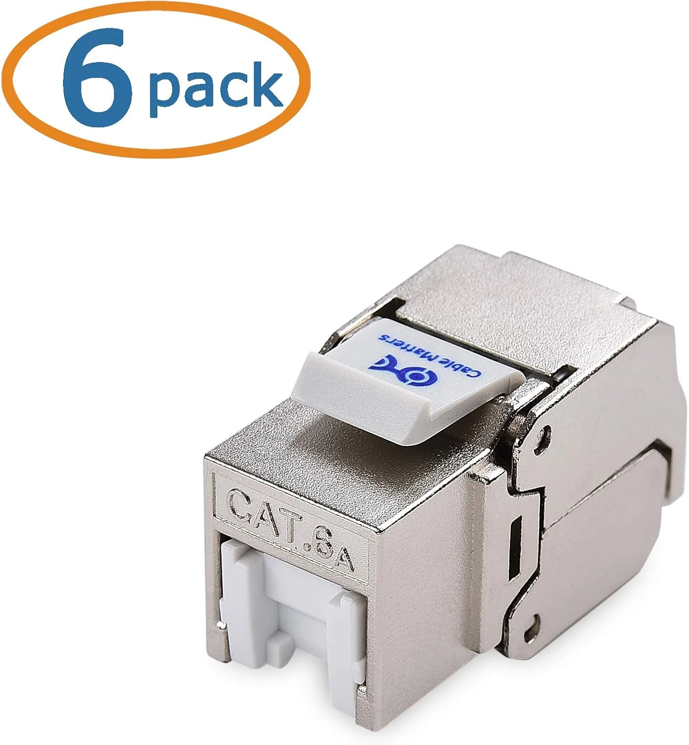 پک 6 عددی کیستون جک RJ45 Cat 6a شیلددار فلزی پک 6 عددی کیستون جک RJ45 Cat 6a شیلددار فلزی