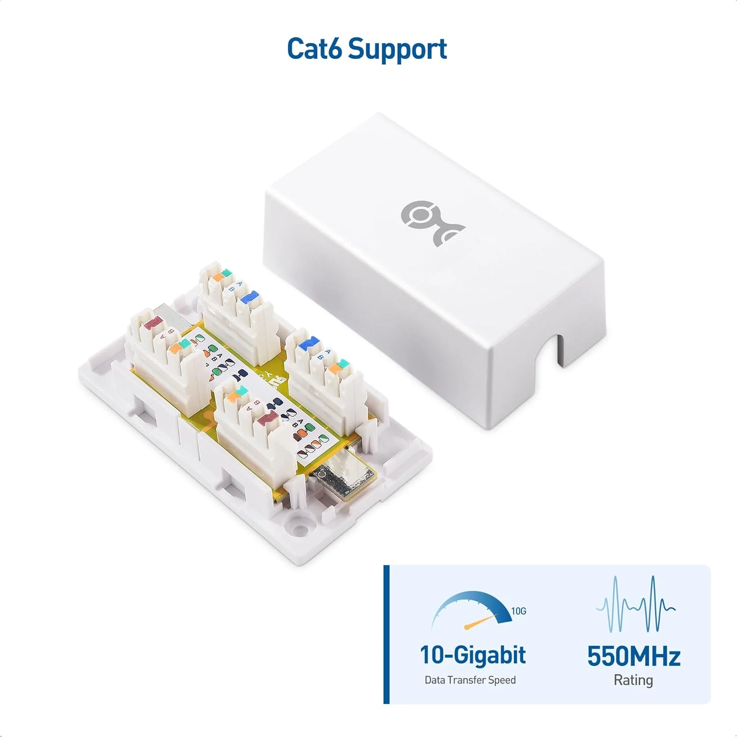 جعبه اتصال کابل شبکه Cat 6 RJ45 - پلاستیک سفید، مقاوم در برابر آب - بسته 5 عددی جعبه اتصال کابل شبکه Cat 6 RJ45 - پلاستیک سفید، مقاوم در برابر آب - بسته 5 عددی