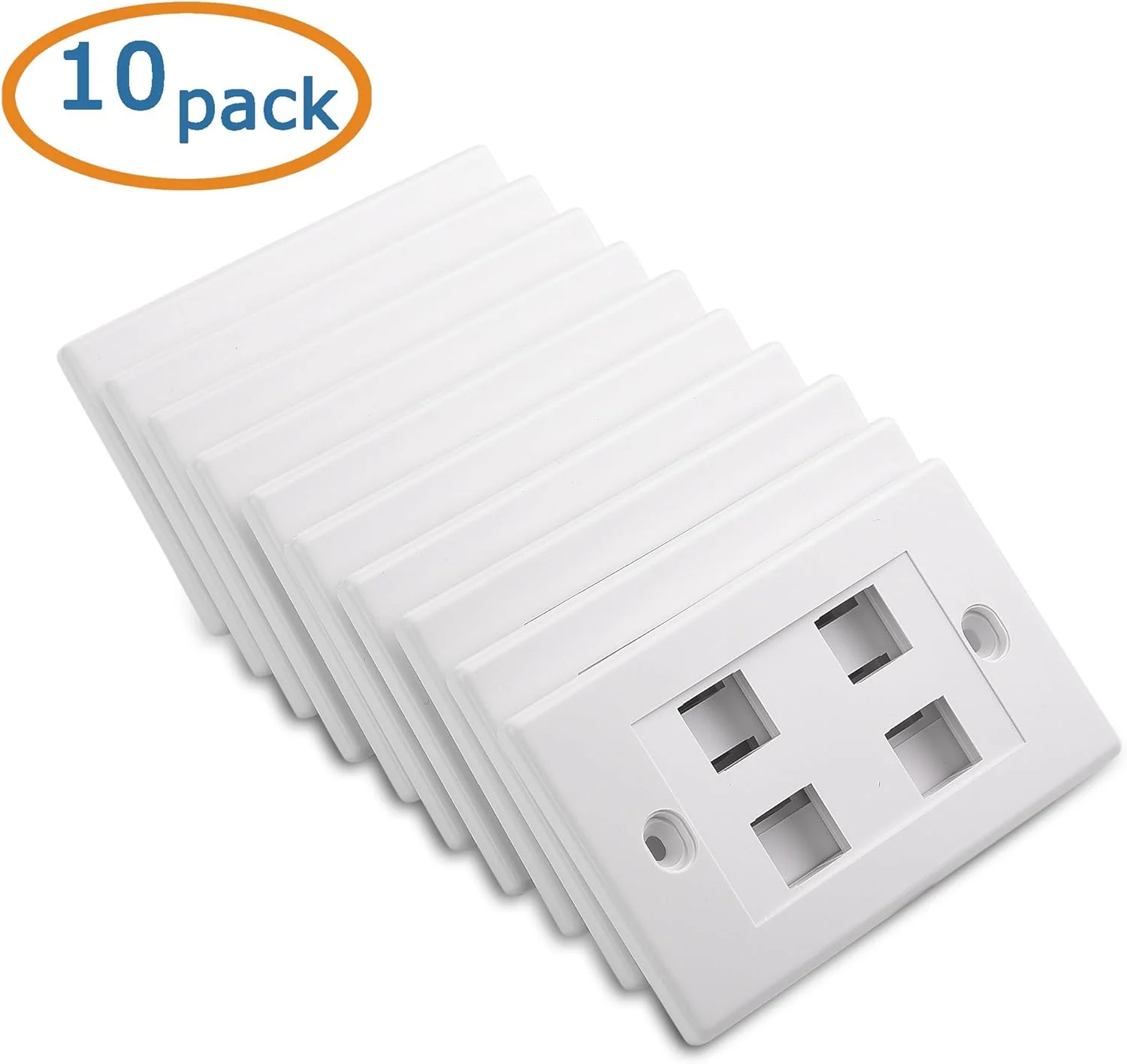 پک 10 عددی صفحه دیواری کیستون 4 پورت Cable Matters (صفحه دیواری اترنت Cat6 / Cat5e) - سفید پک 10 عددی صفحه دیواری کیستون 4 پورت Cable Matters (صفحه دیواری اترنت Cat6 / Cat5e) - سفید