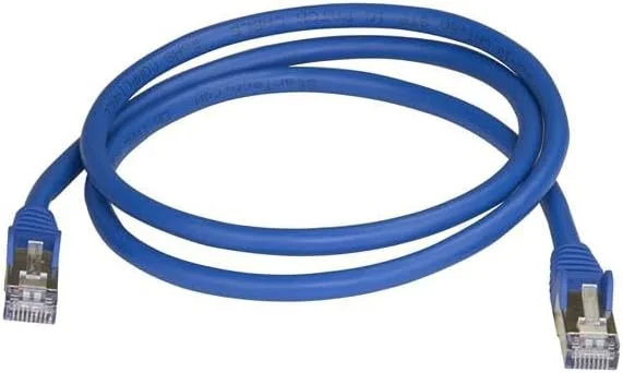 کابل اترنت CAT6a یک متری StarTech.com - کابل پچ 10 گیگابیتی محافظت شده RJ45 100W PoE - کابل شبکه 10GbE STP دسته 6a با محافظ - تست شده با Fluke آبی دارای گواهینامه UL/TIA (6ASPAT1MBL)
