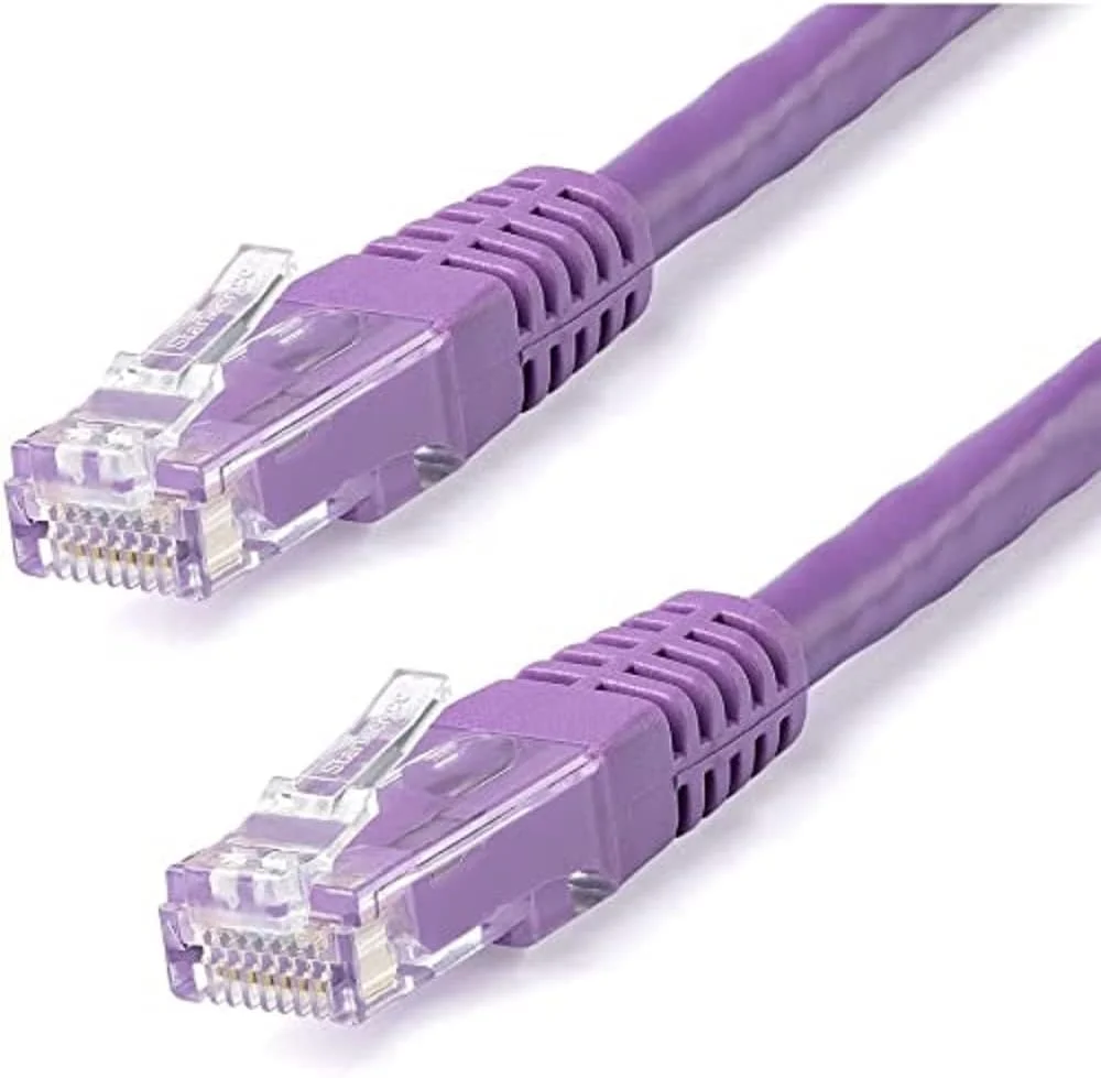 کابل اترنت CAT6 استار تک 4.5 متری - سیم اترنت گیگابیتی CAT 6 بنفش - 650 مگاهرتز 100W PoE++ RJ45 UTP قالب‌گیری شده دسته 6 سیم شبکه/پچ کورد با محافظ