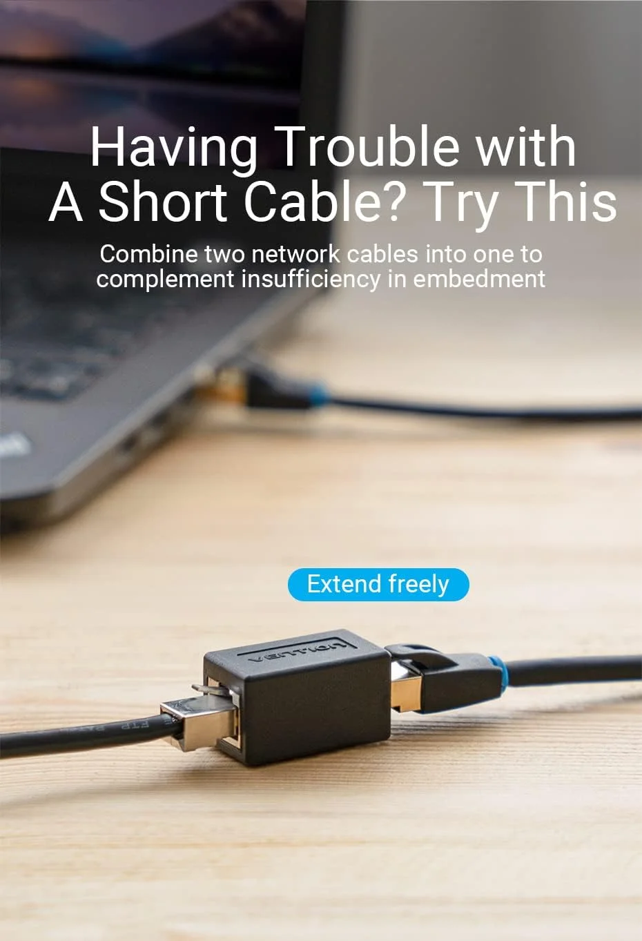 کوپلر RJ45 ونشن IPVB0، توسعه دهنده اترنت محافظت شده 1 گیگابیت بر ثانیه FTP Cat.6 Cat.6A Cat.5 Cat.5E، آداپتور توسعه دهنده کابل اترنت 100 متری، کانکتور کابل اترنت کوپلر خطی مادگی به مادگی، بسته 5 عددی