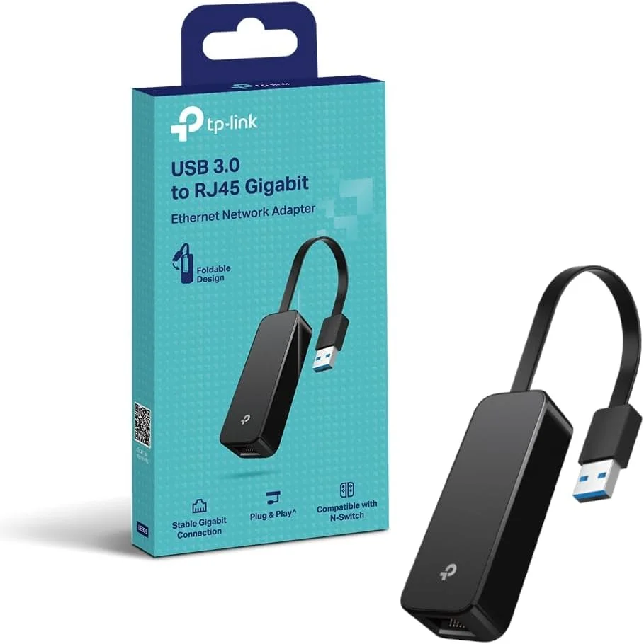 آداپتور شبکه USB 3.0 به گیگابیت اترنت تی پی-لینک، آداپتور سیمی USB به RJ45 Lan برای الترابوک، کروم بوک، لپ تاپ، دسکتاپ، اتصال آسان برای نینتندو سوییچ، ویندوز 10/8.1 و سیستم عامل لینوکس (UE306)