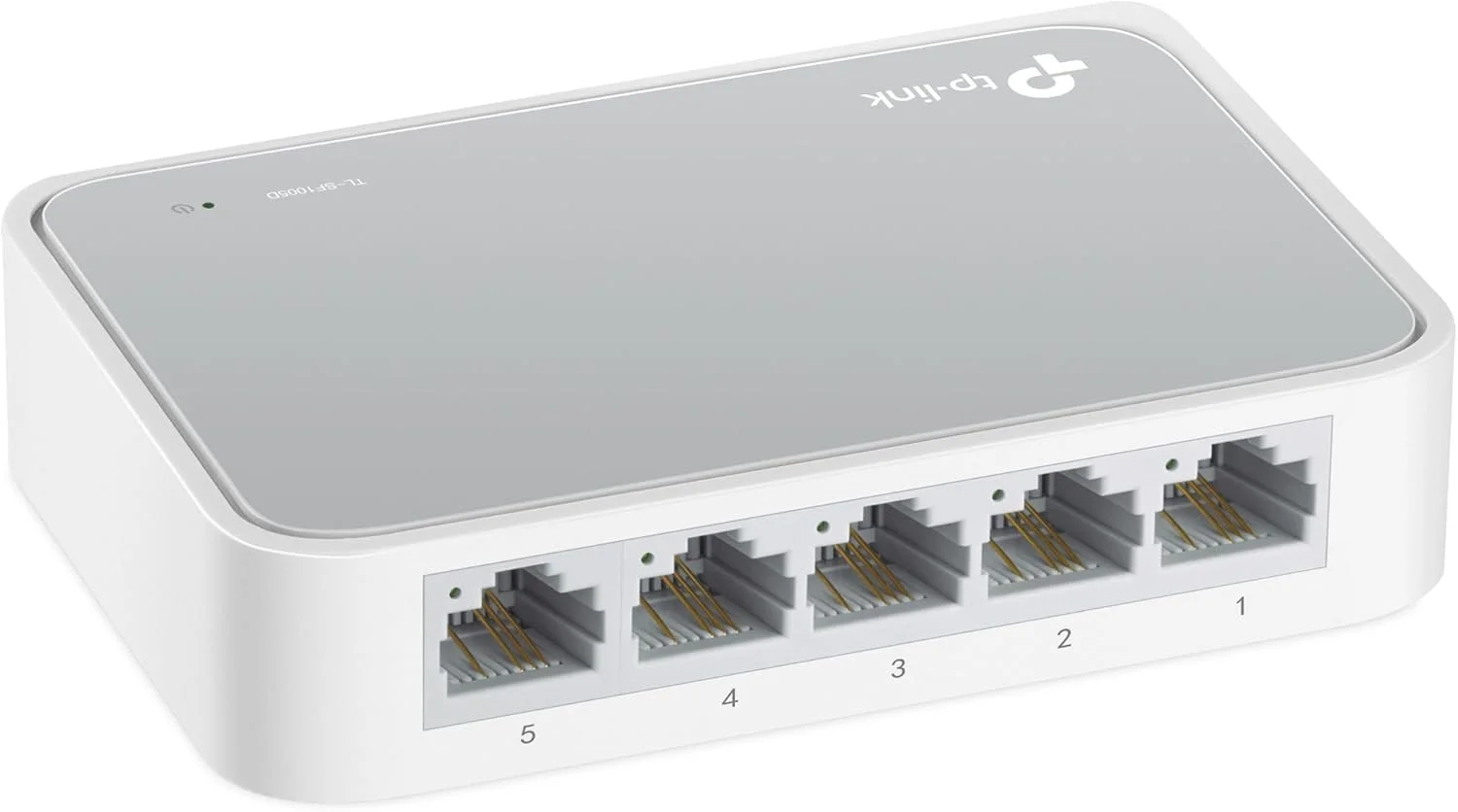 سوییچ رومیزی کوچک 5 پورت 10/100M تی پی-لینک مدل TL-SF1005D با 5 پورت RJ45 10/100M و بدنه پلاستیکی