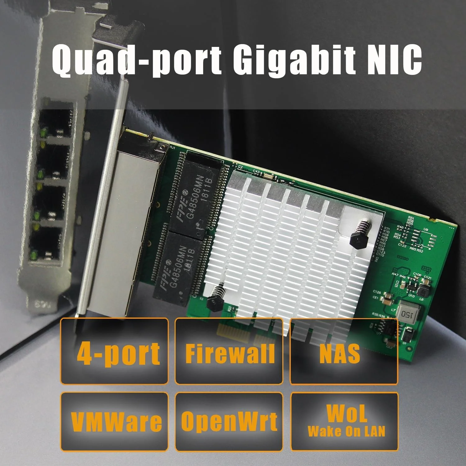 کارت شبکه اترنت گیگابیتی 4 پورت GLOTRENDS ST7387 PCIe، تراشه 4 x RTL8111H، پورت LAN 4 x RJ45، نصب PCIe X1