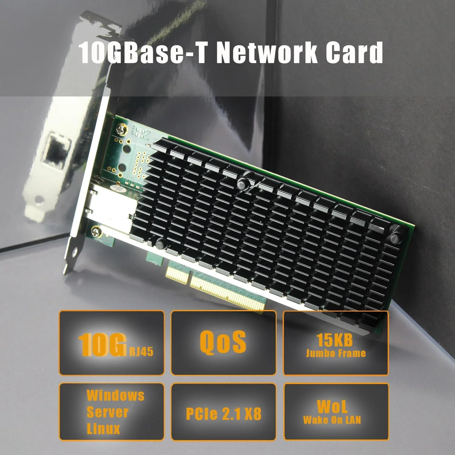 کارت شبکه اترنت 10 گیگابیتی GLOTRENDS ST7215 RJ45 با کنترلر Intel X540، رابط PCIE 2.1 X8، عدم پشتیبانی از سیستم عامل Mac