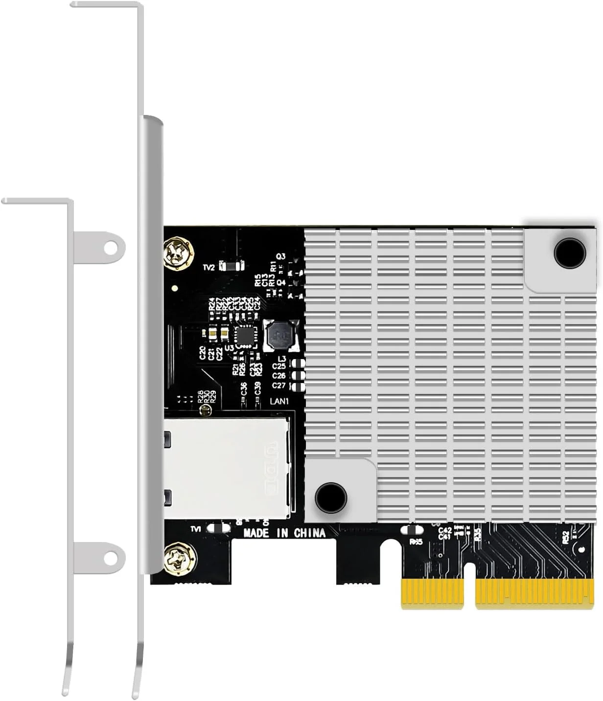 کارت شبکه اترنت 10Gb RJ45 گلورندز ST7357 با کنترلر Marvell AQtion AQC107، رابط PCIE 3.0 X4، سازگار با MAC OS/Windows/Linux/ESX