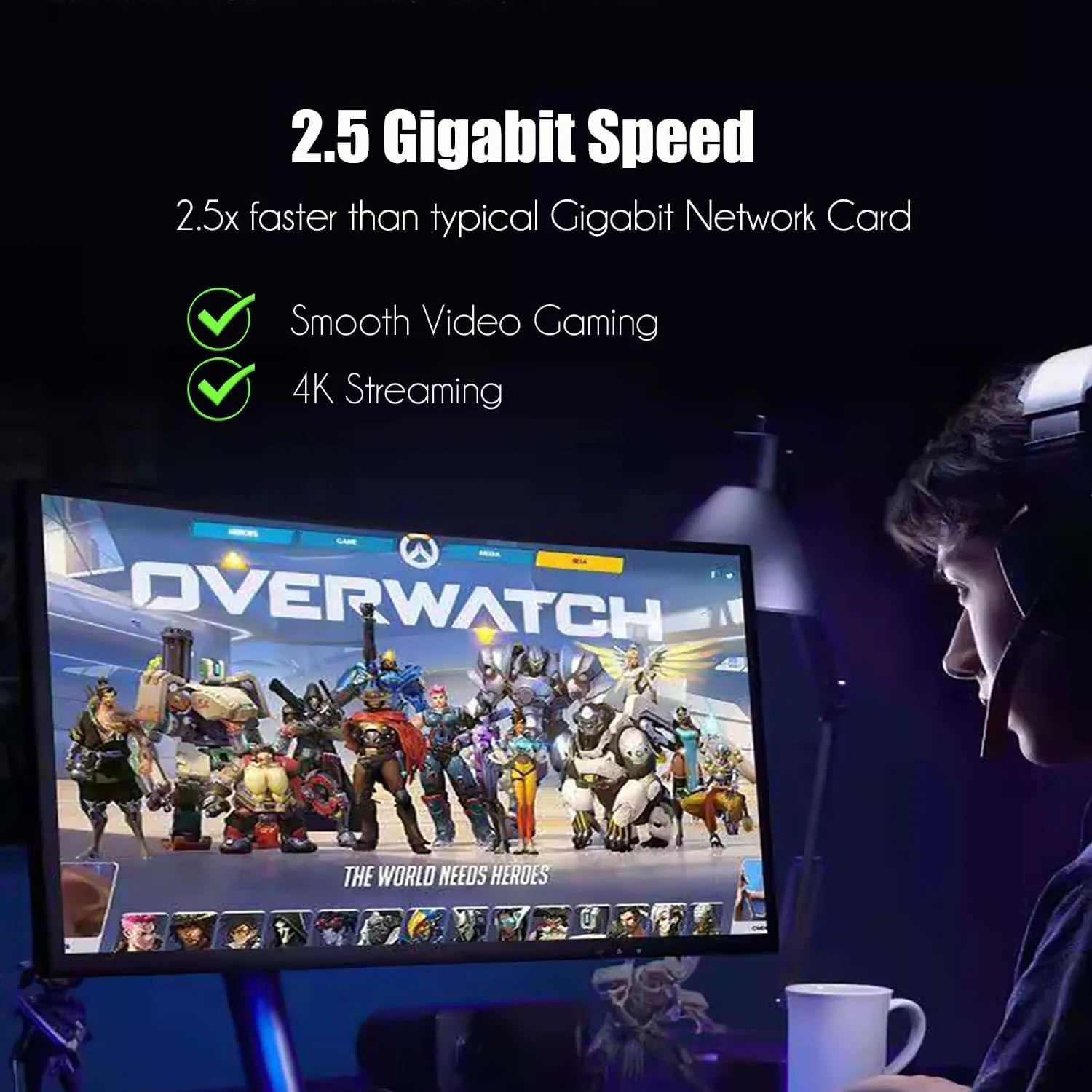 کارت شبکه 4 پورت 2.5 گیگابیتی GLOTRENDS LE8445 PCIe برای کامپیوترهای رومیزی، پورت اترنت گیگابیتی 2500/1000/100 مگابیت بر ثانیه RJ45 LAN، رابط PCIE X4، براکت استاندارد و کم ارتفاع