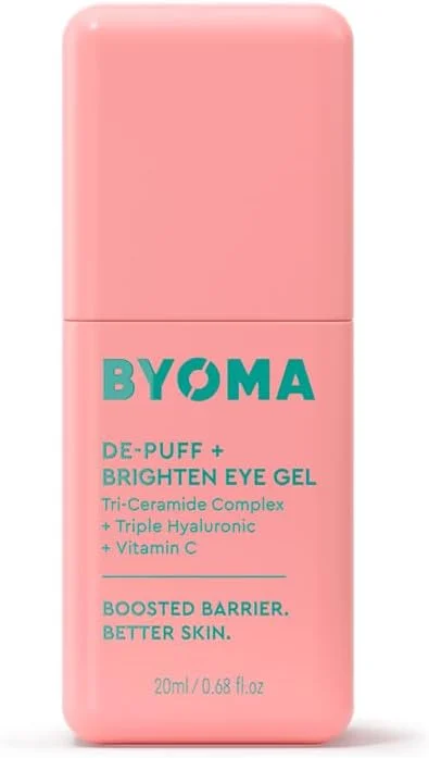 ژل دور چشم روشن کننده و ضد پف بایoma - کرم ژل سبک برای تیرگی، پف و چروک دور چشم - کرم دور چشم حاوی هیالورونیک اسید و ویتامین C - مراقبت از پوست ترمیمی - 20 میلی لیتر