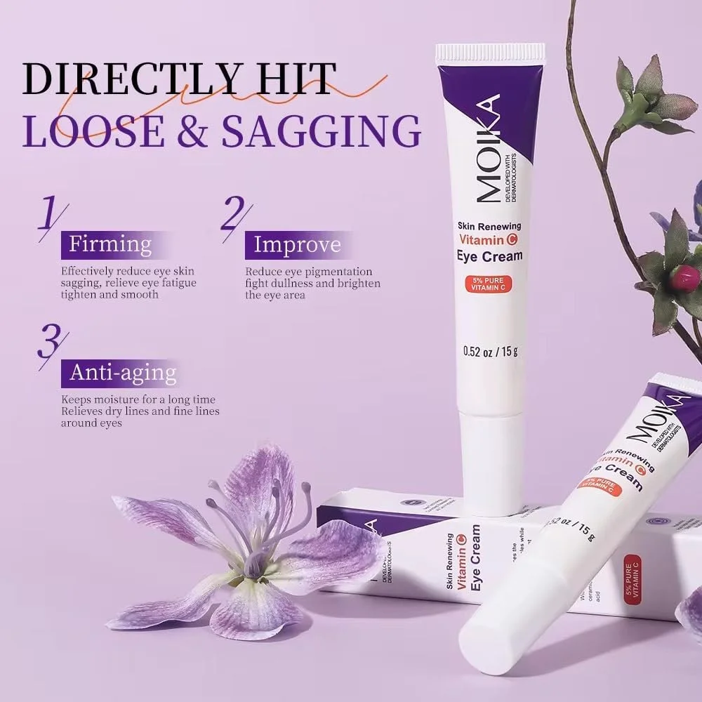 کرم دور چشم ویتامین C امیلی بیوتی با کافئین و سرامید - ضد پیری، ضد چروک، کاهش دهنده تیرگی و پف - روشن کننده و سفت کننده پوست زیر چشم برای آقایان و بانوان کرم دور چشم ویتامین C امیلی بیوتی با کافئین و سرامید - ضد پیری، ضد چروک، کاهش دهنده تیرگی و پف - روشن کننده و سفت کننده پوست زیر چشم برای آقایان و بانوان