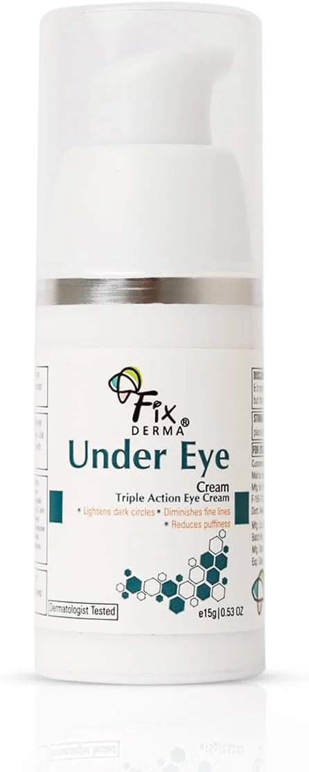 کرم دور چشم فیکس‌درما | برای حلقه‌های تیره | کنترل پف کردگی | کاهش پیری دور چشم | جلوگیری از خطوط ریز | تسکین دهنده دور چشم | چشمانی جوان | کرم ایمن و موثر | فاقد پارابن - 15 گرم