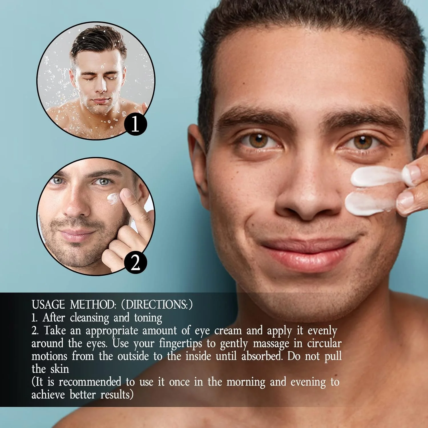 کرم دور چشم مردانه EELHOE، سفت کننده پوست دور چشم، کاهش چین و چروک، پف و سیاهی دور چشم، درمان دور چشم، رفع پف زیر چشم، صاف کننده عمیق چروک (2 عدد)
