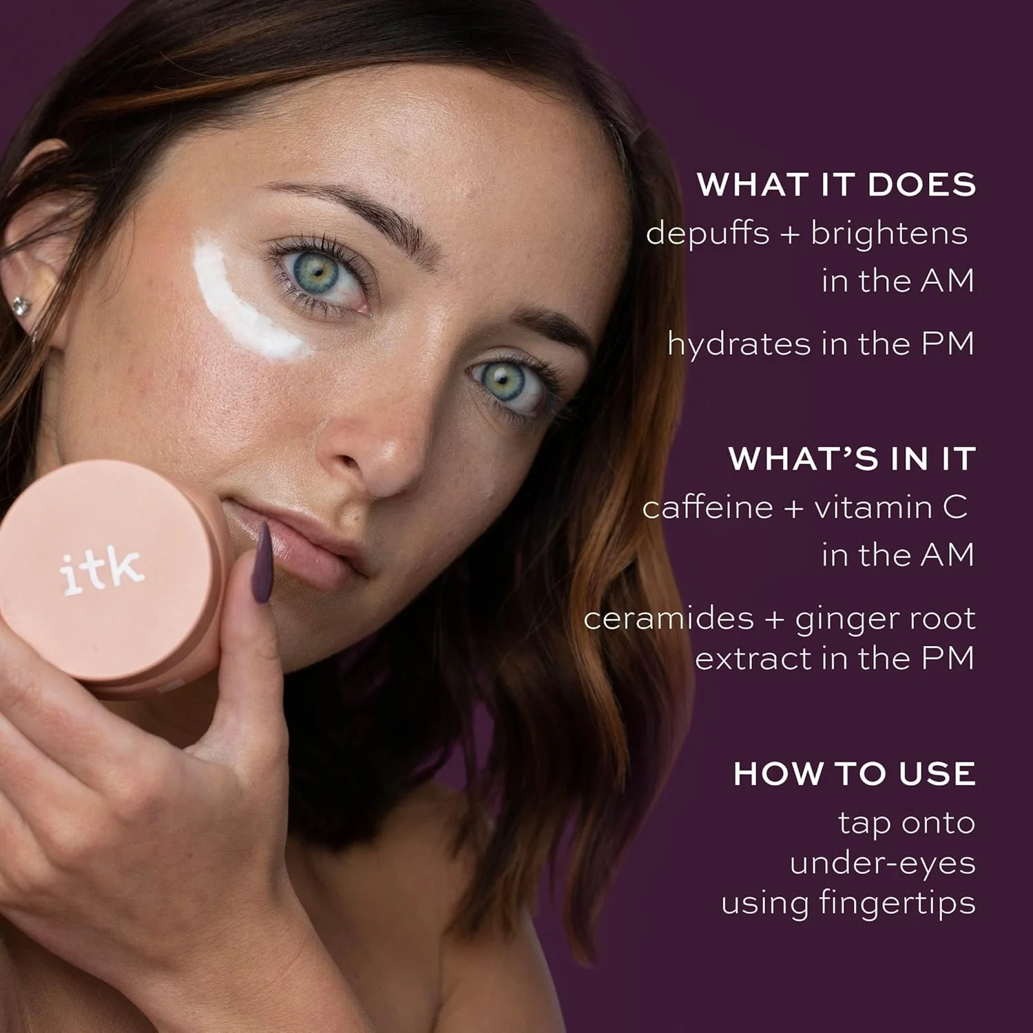 سرم استیکی دور چشم حاوی کافئین برای تیرگی دور چشم - کرم صورت روز و شب - کرم روز حاوی ویتامین C برای کاهش پف زیر چشم و روشن کننده - کرم شب حاوی سرامید