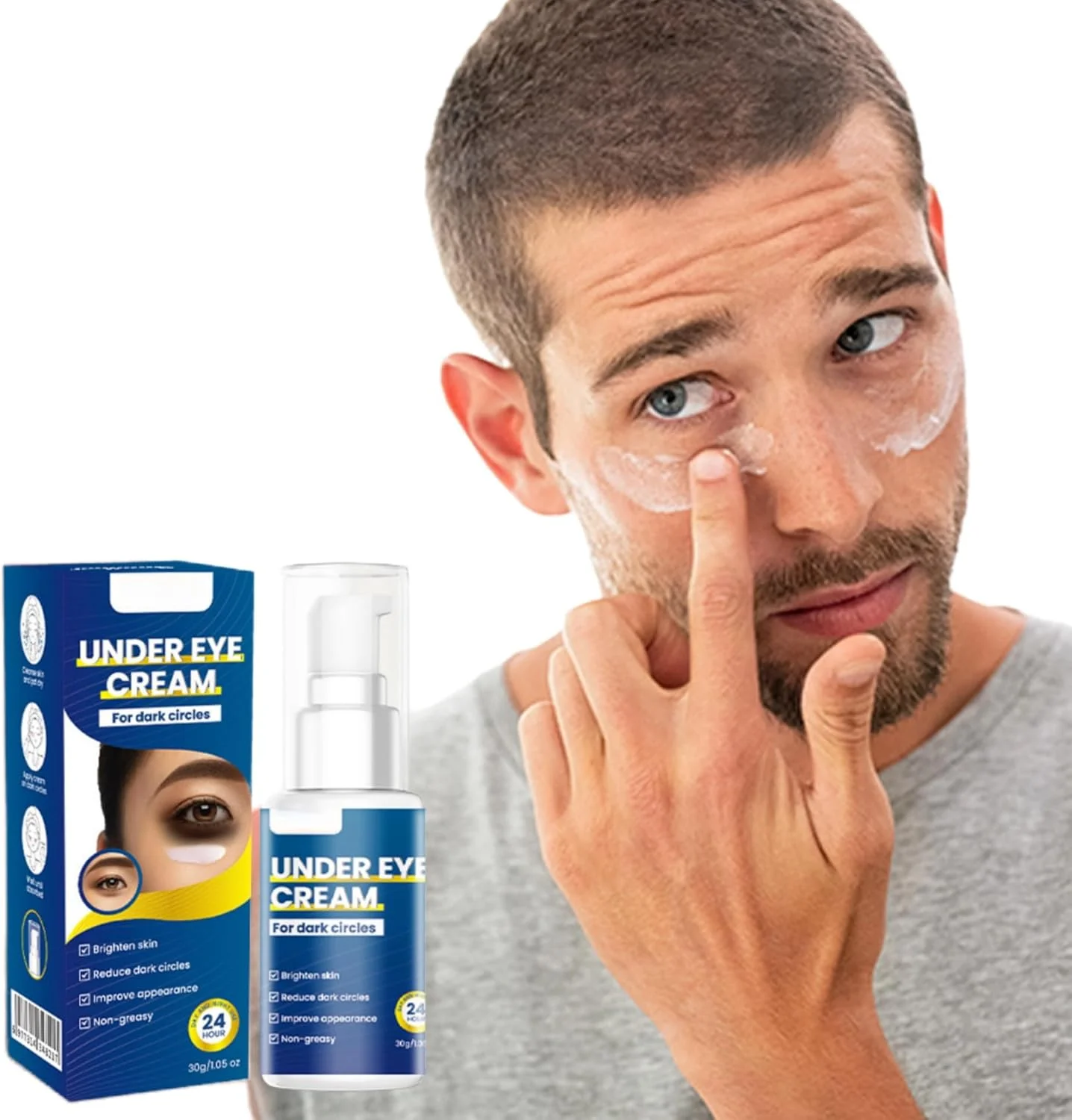 کرم دور چشم JDLYEVER، کرم کاهش دهنده تیرگی دور چشم 30 گرمی برای پف زیر چشم، خطوط ریز و چروک، مرطوب کننده سفت کننده ناحیه چشم، فرمول آبرسان و مغذی برای بهبود سیاهی و پف زیر چشم