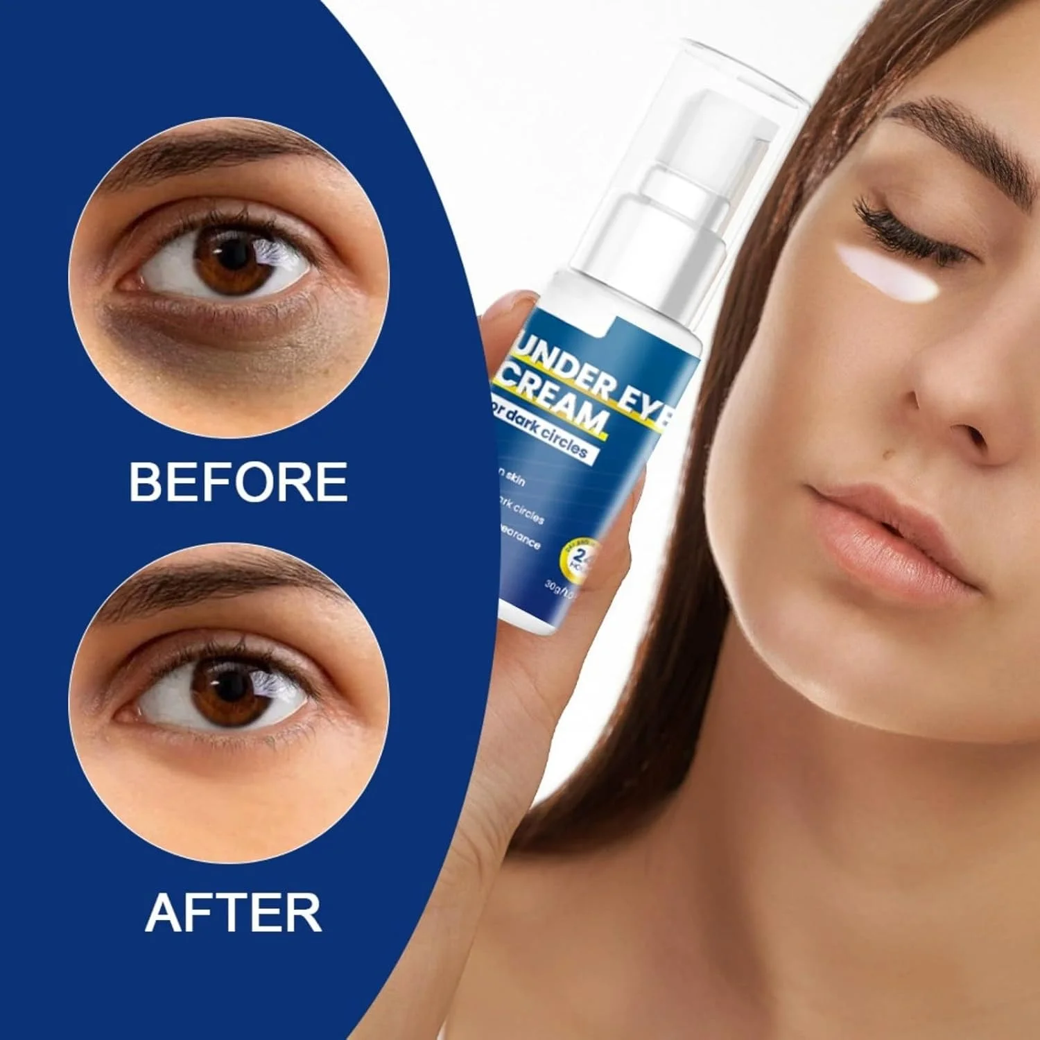 کرم دور چشم JDLYEVER، کرم کاهش دهنده تیرگی دور چشم 30 گرمی برای پف زیر چشم، خطوط ریز و چروک، مرطوب کننده سفت کننده ناحیه چشم، فرمول آبرسان و مغذی برای بهبود سیاهی و پف زیر چشم