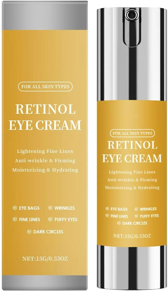 کرم دور چشم رتینول - کرم دور چشم ضد پیری برای تیرگی و پف زیر چشم، آبرسان عمیق، کرم لیفتینگ فوری چشم خشک، کرم دور چشم کره ای برای زنان (15 میلی لیتر)