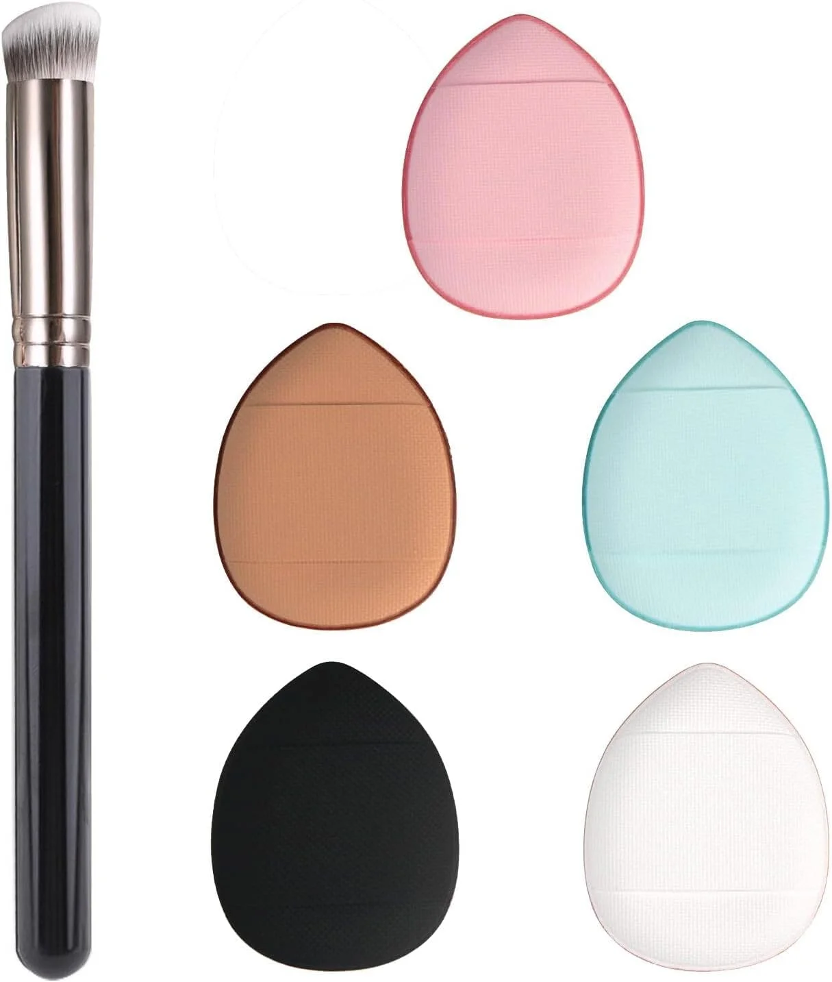 ست برس کانسیلر 6 تکه LNYMZD با پد انگشتی، پد آرایشی مینی، مناسب برای کرم دور چشم و کانسیلر، پوشش لک ها، عیوب و سیاهی دور چشم، ست برس ابزار آرایش زیبایی ست برس کانسیلر 6 تکه LNYMZD با پد انگشتی، پد آرایشی مینی، مناسب برای کرم دور چشم و کانسیلر، پوشش لک ها، عیوب و سیاهی دور چشم، ست برس ابزار آرایش زیبایی