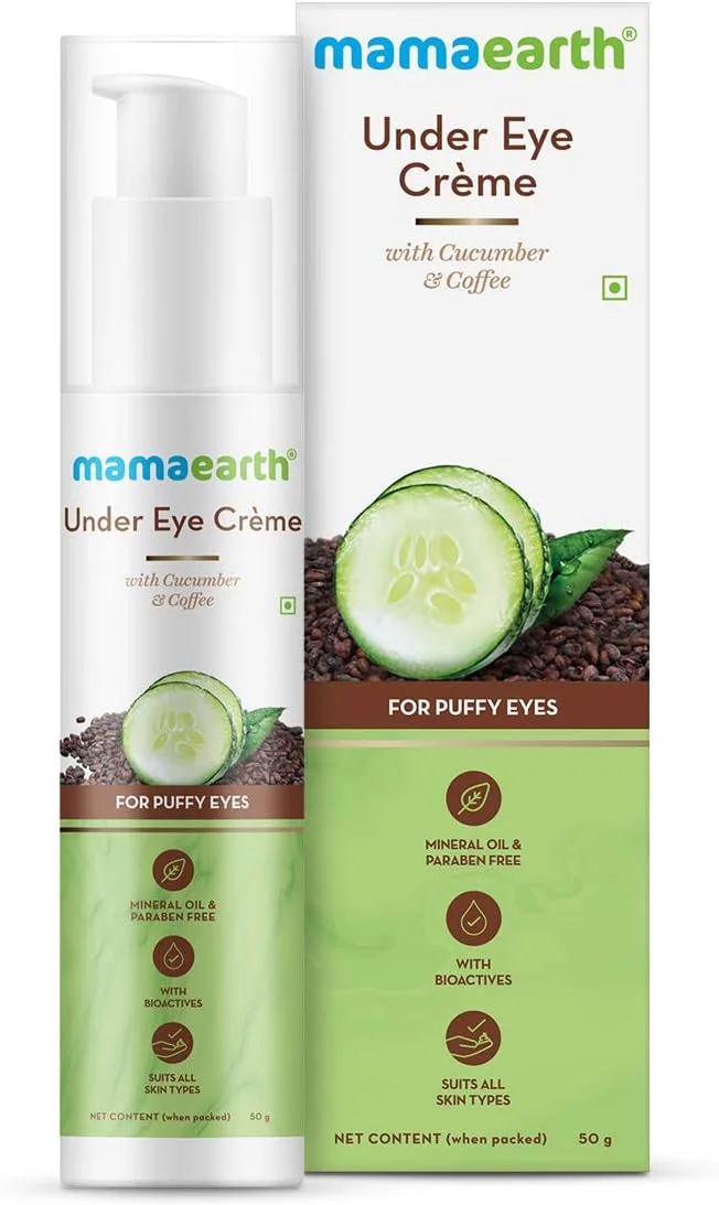 کرم دور چشم طبیعی ماماارت برای سیاهی و چروک با عصاره قهوه و خیار