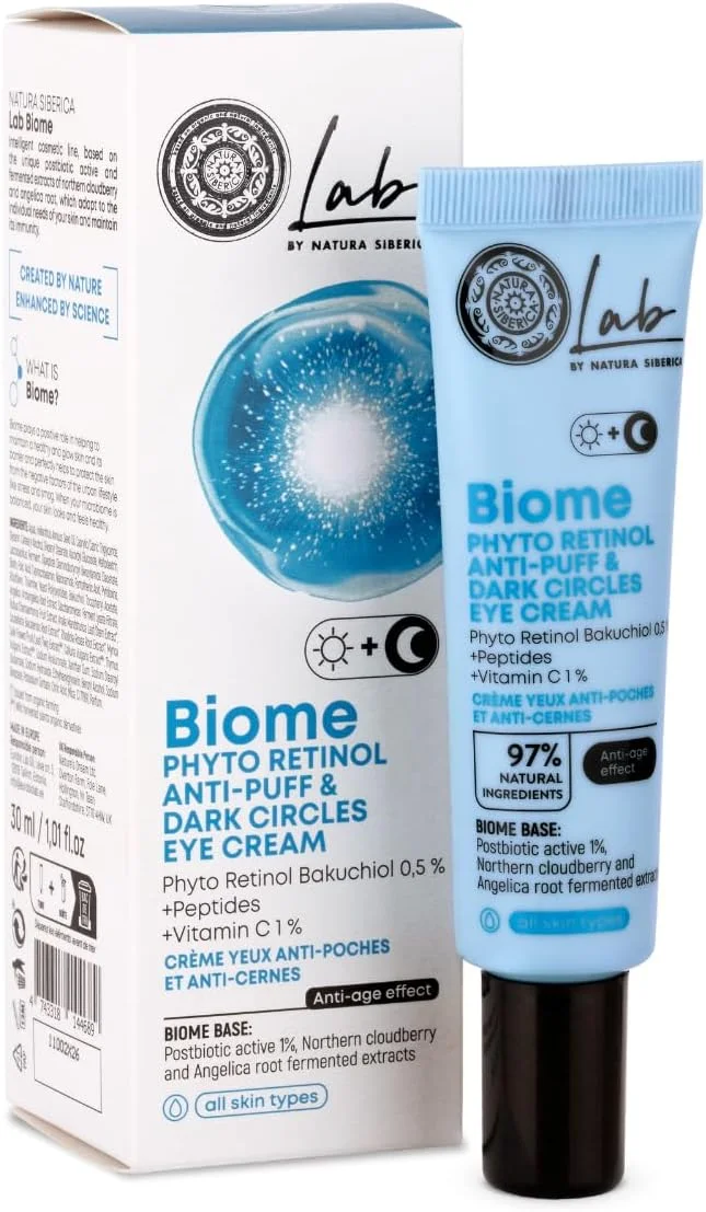 کرم دور چشم ناتورا Siberica Lab Biome Phyto Retinol ضد پف و تیرگی 30 میلی لیتر
