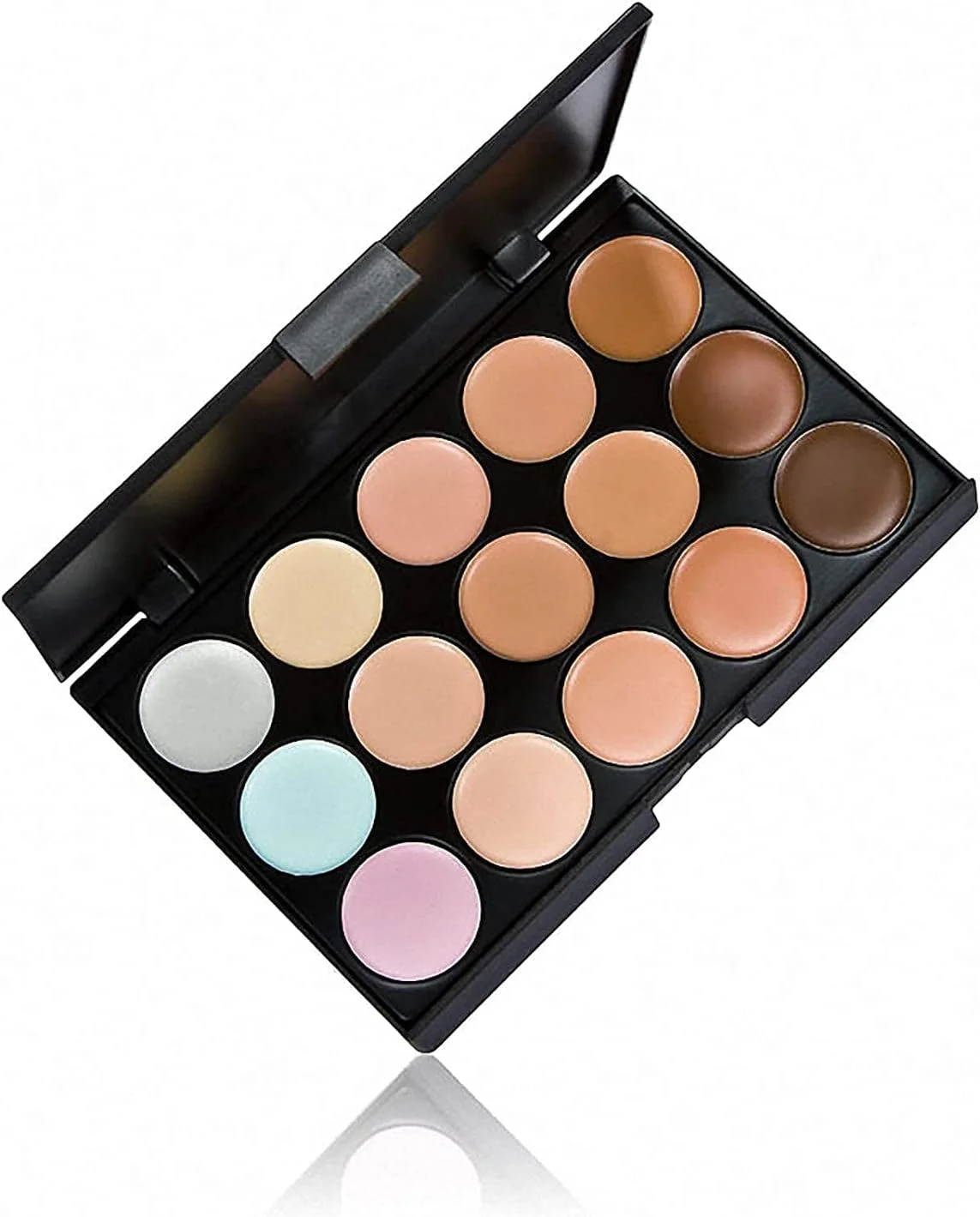 پالت کانسیلر ORiTi، پالت آرایش 15 رنگ، کیت کانتورینگ حرفه ای سایه چشم و کرم صورت با پد اسفنجی و برس آرایشی، چند رنگ، ست 3 تکه پالت کانسیلر ORiTi، پالت آرایش 15 رنگ، کیت کانتورینگ حرفه ای سایه چشم و کرم صورت با پد اسفنجی و برس آرایشی، چند رنگ، ست 3 تکه