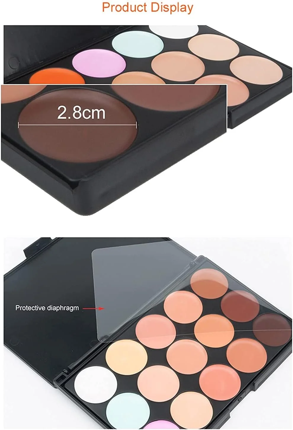 پالت کانسیلر ORiTi، پالت آرایش 15 رنگ، کیت کانتورینگ حرفه ای سایه چشم و کرم صورت با پد اسفنجی و برس آرایشی، چند رنگ، ست 3 تکه پالت کانسیلر ORiTi، پالت آرایش 15 رنگ، کیت کانتورینگ حرفه ای سایه چشم و کرم صورت با پد اسفنجی و برس آرایشی، چند رنگ، ست 3 تکه