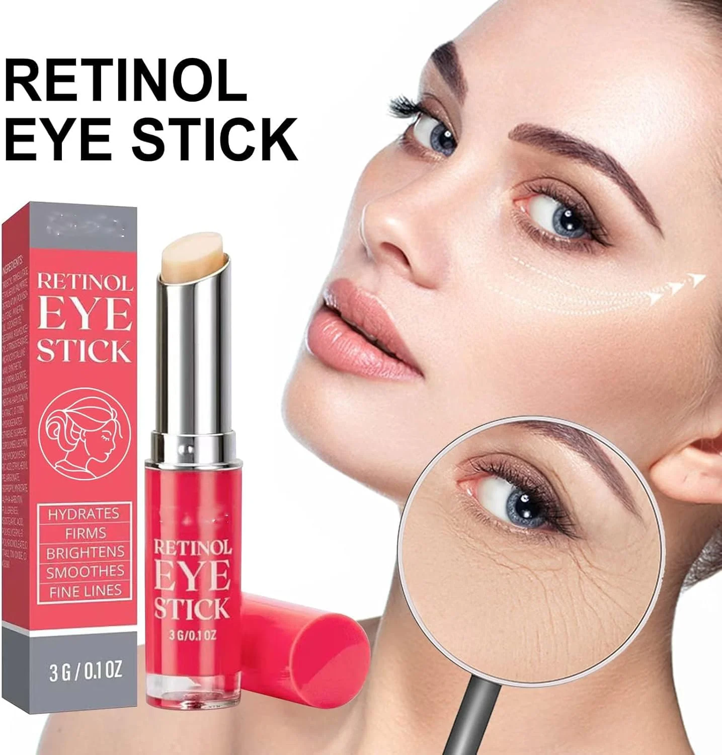 کرم دور چشم رتینول، ضد چروک، رفع تیرگی، از بین برنده پف، لیفت کننده و ترمیم کننده پوست دور چشم، روشن کننده