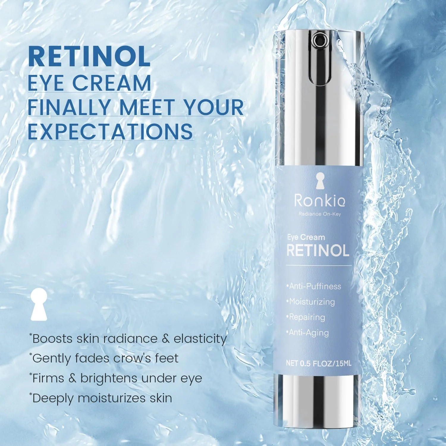 کرم دور چشم حاوی رتینول برای تیرگی دور چشم: کرم ضد چروک زیر چشم - کرم مراقبت شبانه دور چشم برای کاهش پف زیر چشم