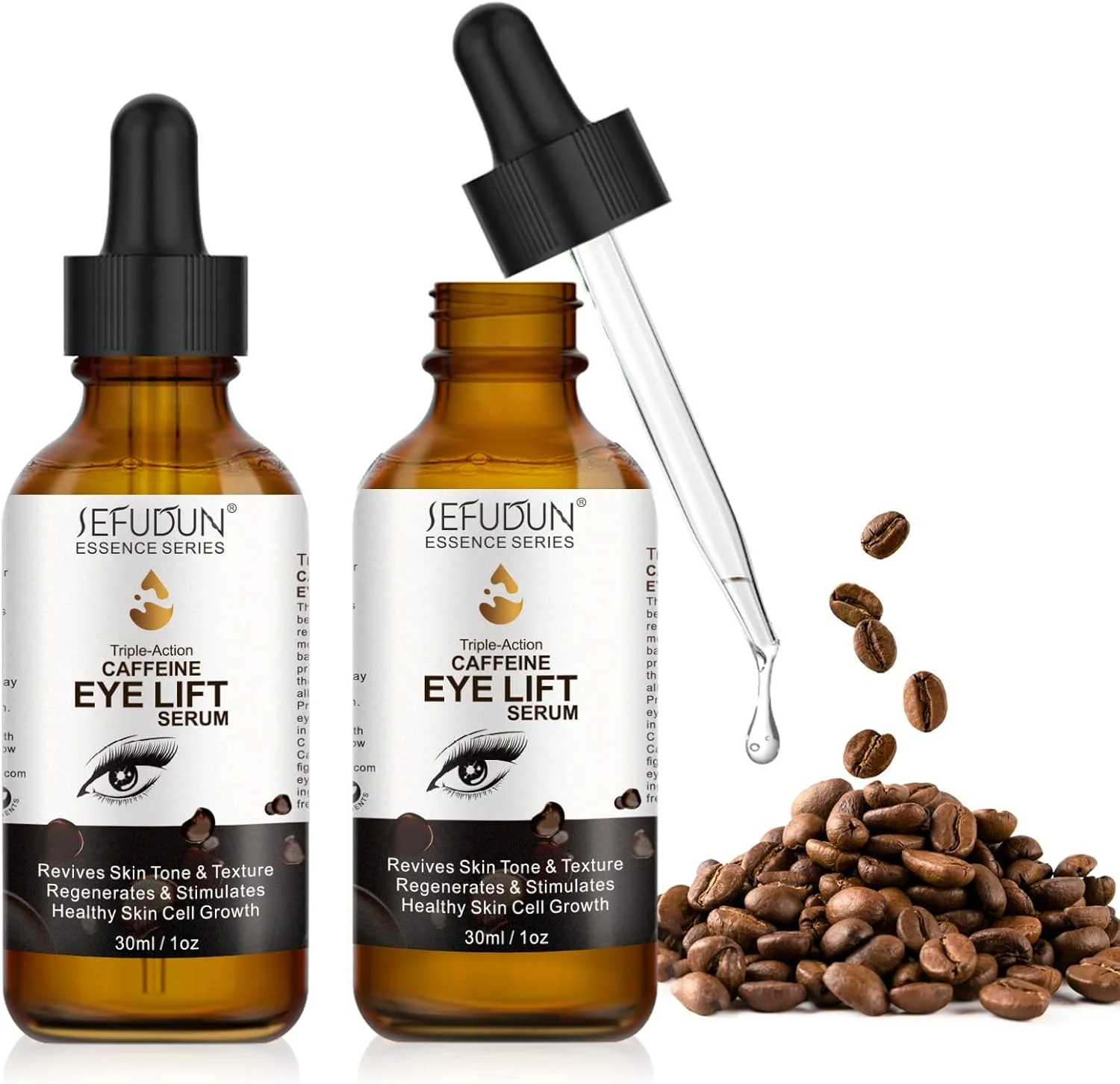 سرم دور چشم کافئین - کرم دور چشم برای سیاهی و پف، با EGCG، آسکوربیک اسید و کلاژن. سرم لیفتینگ دور چشم کافئین، کیسه های زیر چشم، چین و چروک و خطوط ریز را کاهش می دهد - 60 میلی لیتر سرم دور چشم کافئین - کرم دور چشم برای سیاهی و پف، با EGCG، آسکوربیک اسید و کلاژن. سرم لیفتینگ دور چشم کافئین، کیسه های زیر چشم، چین و چروک و خطوط ریز را کاهش می دهد - 60 میلی لیتر