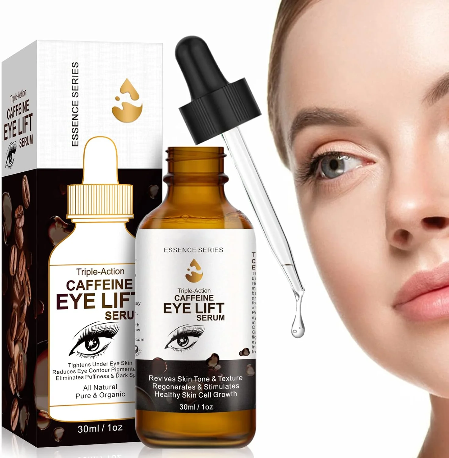 سرم دور چشم کافئین - کرم دور چشم برای سیاهی و پف، با EGCG، آسکوربیک اسید و کلاژن. سرم لیفتینگ دور چشم کافئین، کیسه های زیر چشم، چین و چروک و خطوط ریز را کاهش می دهد - 60 میلی لیتر سرم دور چشم کافئین - کرم دور چشم برای سیاهی و پف، با EGCG، آسکوربیک اسید و کلاژن. سرم لیفتینگ دور چشم کافئین، کیسه های زیر چشم، چین و چروک و خطوط ریز را کاهش می دهد - 60 میلی لیتر