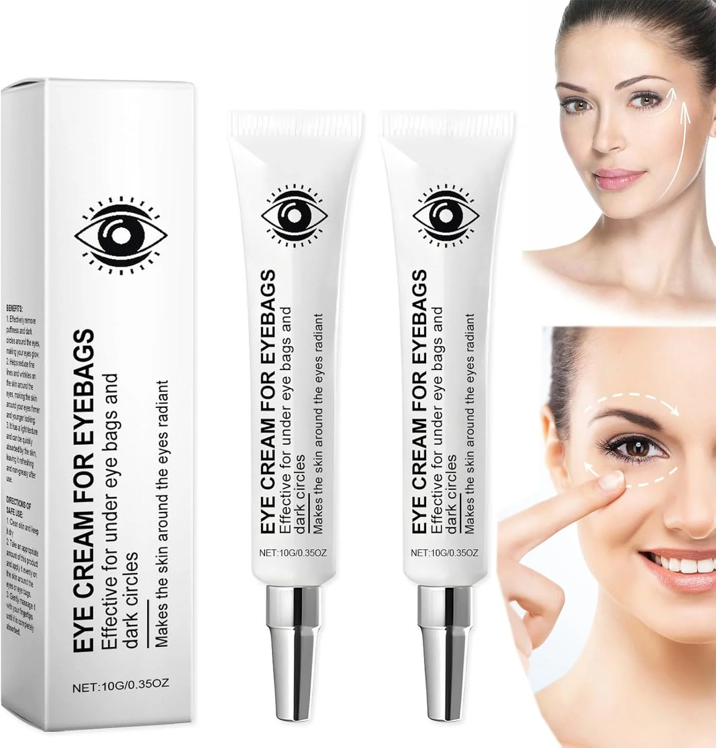 کرم دور چشم TERRIFI برای پف، خطوط ریز و چین و چروک، کرم دور چشم ضد پیری، مغذی و آبرسان، کاهش علائم پیری، ست 2 عددی کرم دور چشم TERRIFI برای پف، خطوط ریز و چین و چروک، کرم دور چشم ضد پیری، مغذی و آبرسان، کاهش علائم پیری، ست 2 عددی