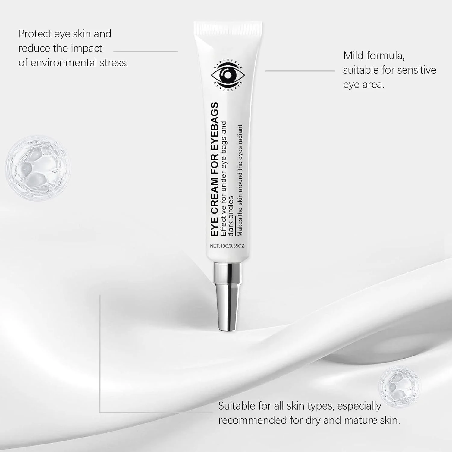 کرم دور چشم TERRIFI برای پف، خطوط ریز و چین و چروک، کرم دور چشم ضد پیری، مغذی و آبرسان، کاهش علائم پیری، ست 2 عددی کرم دور چشم TERRIFI برای پف، خطوط ریز و چین و چروک، کرم دور چشم ضد پیری، مغذی و آبرسان، کاهش علائم پیری، ست 2 عددی