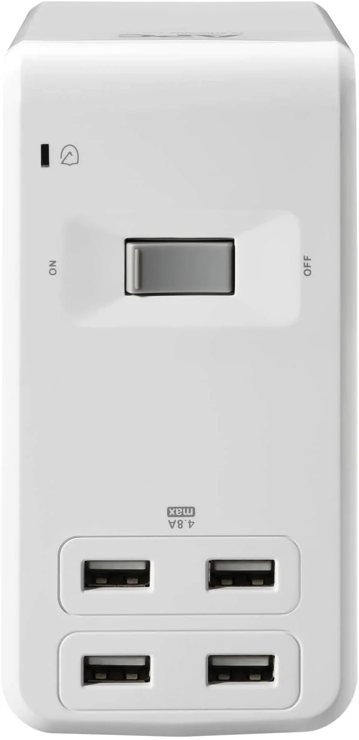 ای پی سی ایستگاه برق رومیزی مدل PE6U4W، محافظ برق U شکل با پورت های USB (4 عدد)، گیره رومیزی، 6 خروجی، 1080 ژول ای پی سی ایستگاه برق رومیزی مدل PE6U4W، محافظ برق U شکل با پورت های USB (4 عدد)، گیره رومیزی، 6 خروجی، 1080 ژول